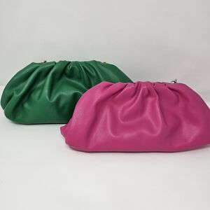 Wicked green and pink pouch handbags